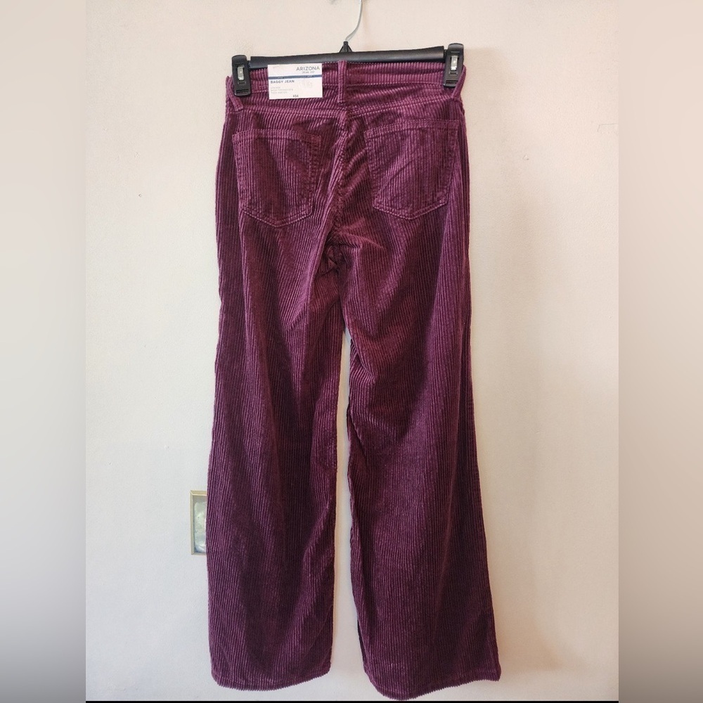 Arizona baggy Corduroy Pants Womens Mid Rise Zip Fly purple size 1 - Picture 4 of 4